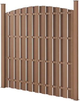 WPC Gartenzaun 185x193 cm Rund Braun neu. holz