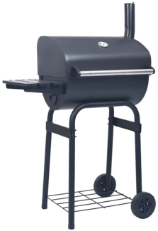 vidaXL Holzkohlegrill, Smoker, Stahl Schwarz, 75 x 48 x 120 cm