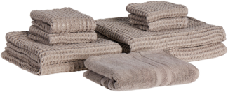 Handtücher 9er Set AREORA Baumwolle Taupe