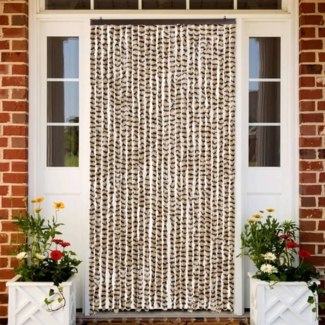 vidaXL Fliegenvorhang Beige und Braun 100x230 cm Chenille 377390