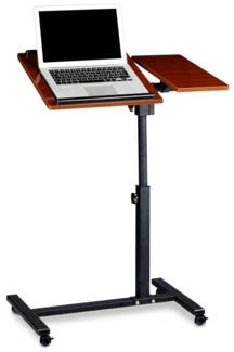 Relaxdays Laptoptisch mit Ablage für Maus, höhenverstellbar, Holz, Mahagoni Rot, 95 x 60 x 40 cm