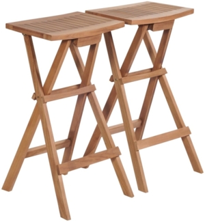 vidaXL Klappbare Barhocker 2 Stk. Massivholz Teak