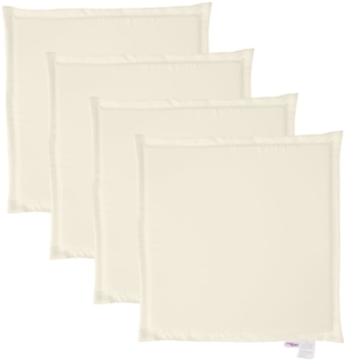 vidaXL Garten-Sitzkissen, quadratisch, 4 Stück, Polyester creme, 45 x 45 x 2 cm