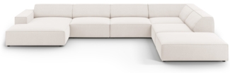 Micadoni 7-Sitzer Panorama Ecksofa Jodie Light Beige