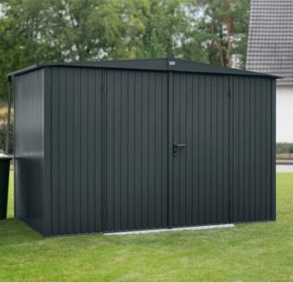 Hörmann Ecostar Metall-Gerätehaus Trend mit Satteldach Typ 3, 238x303 cm , anthrazitgrau, 7,2 m²,2-flüglige Tür