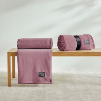 s.Oliver 'Oro' Wohndecke, flauschig, warm & waschbar, Polyester altrosa, 150x200 cm