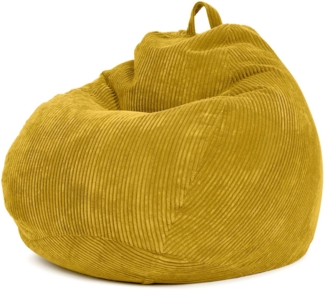 Green Bean® Indoor Sitzsack waschbar, EPS-Perlen Füllung / Cordstoff gelb, 90x110 cm