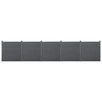Gartenzaun Getafe WPC mit Pfosten 183x879 cm Grau neu. holz
