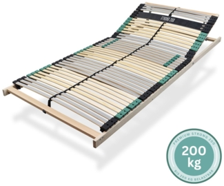 Lattenrost extra stabil, bis 200Kg belastbar, Kopfteil verstellbar, 42 Latten, 7 Zonen Lattenrost aus Buche, Made in Germany, 140 x 200 cm