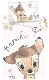Bambi Baby Kinder Bettwäsche Set 100x135 cm + 40x60 cm 100 % Baumwolle