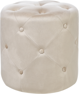 Pouf Samtstoff beige rund ⌀ 40 cm COROLLA