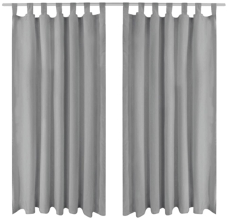 vidaXL Vorhänge aus Mikro-Satin 2 Stk. mit Schlaufen 140×175 cm Grau 132213