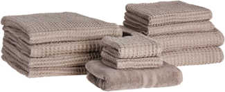 Handtücher 11er Set AREORA Baumwolle Taupe