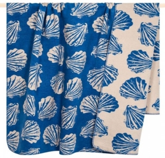pad Wohndecke, Mischgewebe, 150x200 cm, Shell Muschel Blau