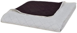 vidaXL Tagesdecke, Zweiseitig, Gesteppt, kariert, Mikrofaser mit PP Baumwoll-Füllung, Beige / Braun, 220x240 cm
