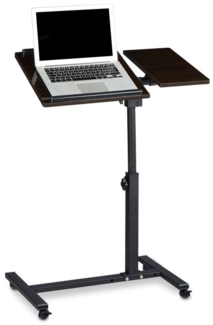 Relaxdays Laptoptisch mit Ablage für Maus, höhenverstellbar, Holz, Schwarz, 95 x 60 x 40 cm