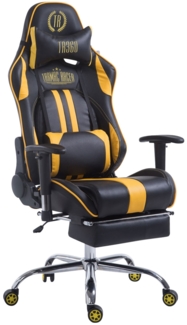 CLP Racing Gaming Bürostuhl Limit V2 Kunstleder höhenverstellbar und drehbar,schwarz/gelb mit Fußablage
