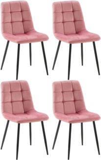 CLP 4er Set Esszimmerstühle Antibes gesteppt,rosa