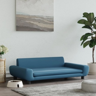 vidaXL Hundebett, Samt, Blau, 100 x 54 x 33 cm