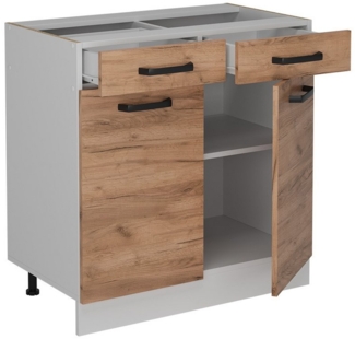 Vicco Küchenunterschrank R-Line, Goldkraft Eiche, 80 cm ohne Arbeitsplatte