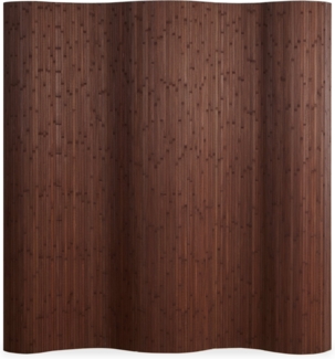 Homestyle4u Paravent Raumteiler, Bambus, dunkelbraun, 250 x 0,3 x 200 cm (BxTxH)