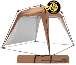 Lumaland 'Where Tomorrow' Pavillon, Polyester, 250 x 250 x 190 cm, Kamelbraun