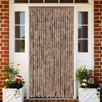 vidaXL Fliegenvorhang Beige und Dunkelbraun 90x200 cm Chenille 377320