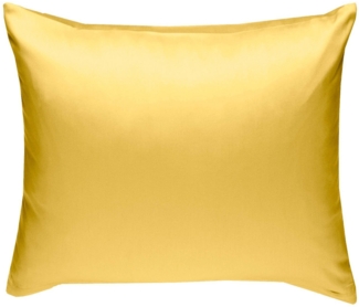 Bettwaesche-mit-Stil Mako-Satin / Baumwollsatin Bettwäsche uni / einfarbig gelb Kissenbezug 40x40 cm