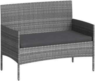 STEELSØN 'Thalora' Gartensofa 2er-Sitzer, inkl. Kissen, grau-meliert/anthrazit, 82x57x103 cm, aus Polyrattan