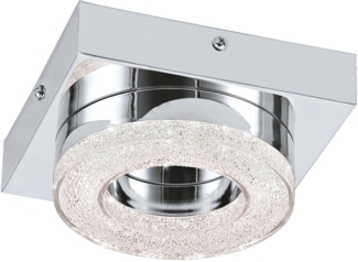 Eglo 95662 Wandleuchte Deckenleuchte Fradelo in chrom und, Kristall chrom, klar 1X4W L:12 H:6cm