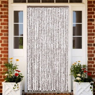 vidaXL Fliegenvorhang Taupe und Weiß 100x200 cm Chenille 377405