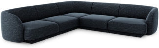 Micadoni 5-Sitzer Reversible Ecksofa Miley | Bezug Royal Blue | Beinfarbe Black Plastic