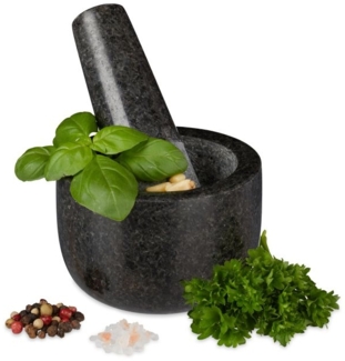 Granit Mörser mit Stößel klein