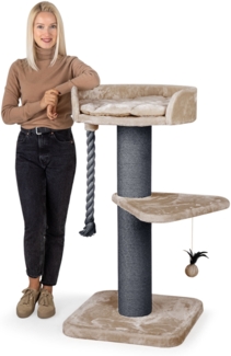 Happypet Kratzbaum FELIX, Katzenbaum 'Felix', Gesamthöhe 120 cm, mit Spielseil und Liegemulde