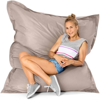 Green Bean® Sitzsack, waschbar, Polyester-PVC-Stoff, Dunkelbeige, 120x160 cm, 270 Liter
