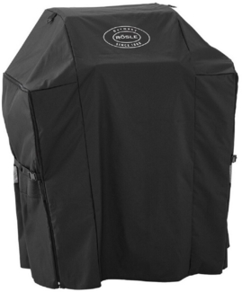 RÖSLE Abdeckhaube BBQ-Station MAGNUM G4/PRO G4, Hochwertige Schützhülle aus 100% Polyester, mit praktischem Klettverschluss zum Fixieren, wasserdicht, Schwarz