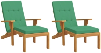 vidaXL '361989' Liegestuhl-Auflagen 2 Stk. Oxford-Gewebe, grün, 180 x 55 x 7 cm