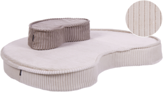 Bodenkissen Samtstoff beige braun 90 x 75 x 10 cm NILI