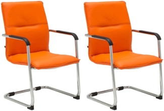 CLP 2er Set Besucherstuhl Seattle mit Armlehne,orange