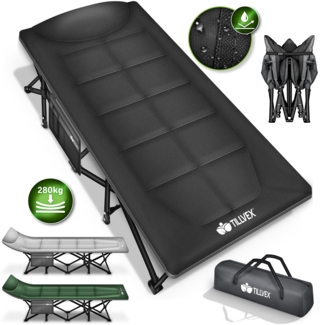 tillvex® Campingliege, klappbar, grau, 190 x 68 x 40 cm