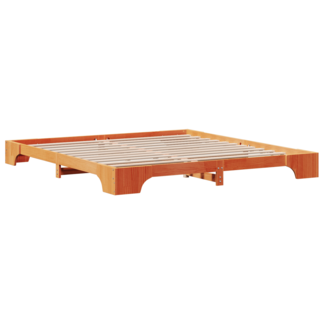vidaXL Bettrahmen Wachsbrown Massivholz Kiefer 180 x 200 cm Bettrahmen 872853
