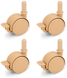 FabiMax 2802 Parkettrollensatz (4 Stück) mit Bremse für Kindermöbel, beige