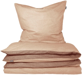 Schiesser 'Doubleface' Wendebettwäsche, Baumwolle, 2-teilig, Sand / Taupe, 155x220 cm, Renforcé