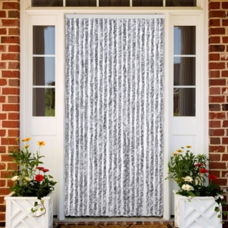 vidaXL Insektenschutz-Vorhang Weiß und Grau 90x220 cm Chenille 284280