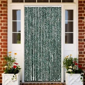 vidaXL Insektenschutz-Vorhang Grün und Weiß 100x220 cm Chenille 325447