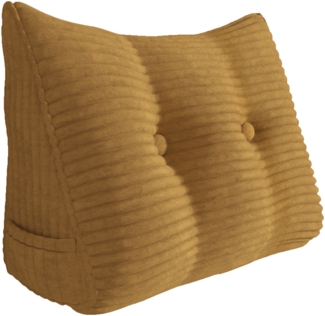 VERCART Keilkissen, Gelb, Cord, 50 x 20 x 60 cm