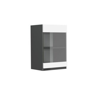 Vicco Glashängeschrank R-Line, Weiß/Anthrazit, 40 cm J-Shape