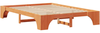 vidaXL Bettgestell Wachsbraun Massivholz 140 x 200 cm Robust 872946