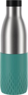 Emsa 'Bludrop Color Drinking' Trinkflasche mit Quick-Press Verschluss, Edelstahl Petrol, 0,7l