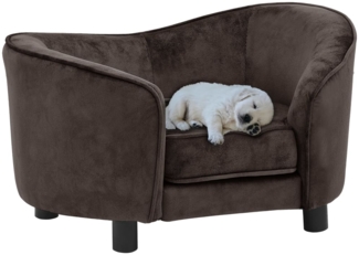vidaXL Hundesofa, Braun, Plüsch, 40 x 49 x 69 cm